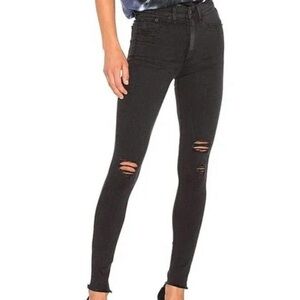 Rag & Bone High Rise Skinny Jeans Faded Black Wash 27